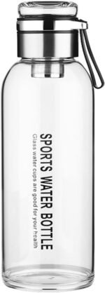 2L Glass Water Bottle with Strap Outdoor Travel Sports Portable Leak Proof Beverage Tea Glass Bottle (Glass,2000ml) - Image 4