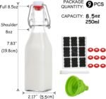 Swing Top Glass Bottles 8 oz with Airtight Lids for Home Brewing, Kombucha, Kefir, Vanilla Extract, Beer, Oil, Vinegar, Homemade Juices, Water,Soda Set of 9 - Image 3