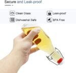 Swing Top Glass Bottles 8 oz with Airtight Lids for Home Brewing, Kombucha, Kefir, Vanilla Extract, Beer, Oil, Vinegar, Homemade Juices, Water,Soda Set of 9 - Image 4