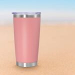 20 oz Tumbler Coffee Travel Tumblers Bulk with Lid Stainless Steel Double Wall Vacuum Insulated Mug Powder Coated Cups fit Car Cupholder for Hot and Cold - Pink, 1Pack - Image 7