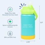 Re-Play 12 oz Water Bottle for Kids - Vacuum-Insulated Stainless Steel Tumbler with Flip-Straw, Spill and Leak-Proof Design, Dishwasher and Freezer Safe, 2 Pack Aqua Asst and Denim - Image 3