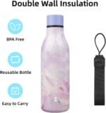 Insulated Water Bottle with Strap,18 oz Double Wall Stainless Steel Vacuum Bottles Metal Water Flask,Dawn - Image 4
