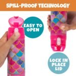 Bentology Stainless Steel 13 oz Reusable Water Bottle for Kids, Mermaid -Double Wall Insulated, Spill Proof Lid w/Built-in Straw- Keep Liquids Hot or Cold For Hours- Fits in Lunch Boxes & Bags - Image 3