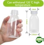 EONJOE Dishwasher Safe 8oz Small Plastic Bottles with Caps Reusable BPA Free PP5 Juice Milk Water Smoothie Bottle Heat-Resistant Refillable - Image 3
