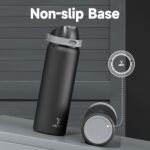 32 oz Insulated Water Bottle for Sports: Meoky Stainless Steel Water Bottle with 2-in-1 Straw and Spout Lid - Leak Proof, Cold for 24 Hours, Protective Silicone Base, BPA-Free for Gym, Night - Image 4