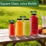6Pack 16oz Glass Juice Bottles with Lids, Reusable Leakproof Drink Containers with Pour Spout, Glass Straws & Cleaning Brush for Juices, Smoothies, Milk and Beverages - Image 4