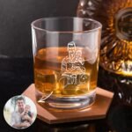 Custom Photo Whiskey Glass Gift for Him Personalized Engraved Whiskey Glasses Gift for Dad Cocktail Glass Personalized Glass Gifts for Men Custom Photo Glass - Image 4