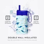 IRON °FLASK Kids Water Bottle - Straw Lid, 20 Name Stickers, Vacuum Insulated Stainless Steel, Double Walled Tumbler Travel Cup, Thermos Mug - Monsters Crew, 14 Oz - Image 5