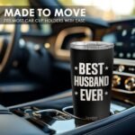 SANDJEST Husbands Tumbler 20oz, Stainless Steel Travel Cup with Lid, Best Husband Ever Insulated Coffee Mug, Husband Gifts for Men Boyfriends on Birthday Christmas Valentine - Image 5