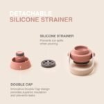 LocknLock Metro Tumbler Stainless Steel Vacuum Insulated Double Cap Travel Mug - Water Coffee Cup w/Hand Strap for Home, Office, Outdoor Works Great for Cold Drinks and Hot Beverages (Navy, 24oz) - Image 5