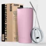 JURO Tumbler 20 oz Stainless Steel Vacuum Insulated Tumblers w/Lids and Straw [Travel Mug] Double Wall Water Coffee Cup for Home, Office, Kitchen Outdoor ideal for Ice Drinks/Hot Beverage - Pink - Image 3