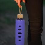 Sport 32oz Glass Water Bottle 1000ml /1 liter Borosilicate Glass Water Bottle Reusable Waterbottle Jugwith Silicone Sleeve and Unique Lid (Purple - Image 7