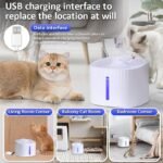 Pet Water Dispenser, LED Light Display 3L Large Capacity Intelligent Automatic 24-Hour circulating Filter pet Water Basin, Silent Design, Suitable for Cats and Dogs Drinking Water - Image 3
