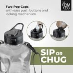 THE GYM KEG 74oz Half Gallon Water Bottle | Gym Bottle with Straw Lid, Carry Strap & Motivational Time Markings - Image 4