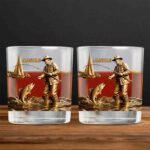 Personalized Fishing Whiskey Glass,Custom Bourbon Glass with Name,Birthday Christmas Gift For Fisherman Men Dad Grandpa - Image 3