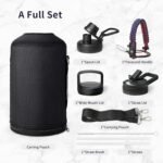 Trebo 1 Gallon Water Bottle Insulated with Paracord Handle and Straw,128oz Vacuum Double Wall Stainless Steel Large Jug,Keep Ice Cold 48hrs, Leakproof Sports Gym Flask for Men Women, Ruby Red - Image 4