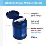 THERMOS FUNTAINER 10 Ounce Stainless Steel Vacuum Insulated Kids Food Jar with Folding Spoon, Navy - Image 3