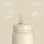 Hydrapeak 26oz Sport Insulated Water Bottle with Straw or Chug Lid, Leak & Spill Proof, Keeps Drinks Cold for 24 Hours, Hot for 12 Hours, Premium Stainless Steel Water Bottles (26oz, Modern Cream) - Image 3