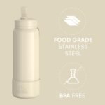 Hydrapeak 26oz Sport Insulated Water Bottle with Straw or Chug Lid, Leak & Spill Proof, Keeps Drinks Cold for 24 Hours, Hot for 12 Hours, Premium Stainless Steel Water Bottles (26oz, Modern Cream) - Image 5