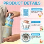 1 Set 17 oz Ice Cream Drip Baseball Water Bottle with Blue Letter Number Sticker, Christmas Stainless Steel Water Cup with Leakproof Lid for Youth DIY Sport Gym Baseball Team Gift - Image 4