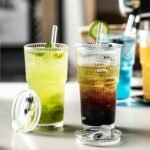 20oz Ribbed Glass Tumblers with Lids and Glass Straws -4-Piece Set, Thickened for Iced Coffee, Smoothies,Cocktails and Juices-Elegant Durable for Home, Office,Travel - Image 5