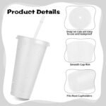 Hxezoc 16 Pieces Reusable Cups with Lids and Straws, 24 oz Glitter Plastic Tumbler Iced Coffee Cups Travel Mug Cup for Birthday Party, Smoothie Juices Beach Party, Bachelor Party (Clear) - Image 4