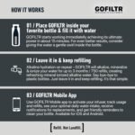 GOFILTR Alkaline Water Infuser - 9.5 pH + Electrolytes for Any Water Bottle/Small Pitcher, 750 Refills / 3 Months, Ionized Mineral Water Infuser (1 Pack) - Image 5