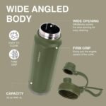 LocknLock LHC3252KKI Trek Water Bottle, Stainless Steel, Double-Wall Vacuum Insulated for Hot and Cold Drinks with Lid and Handle, Travel-Friendly, Leakproof, BPA Free, 32 oz, Olive Green - Image 5