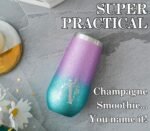Onebttl Personalized Champagne Tumbler for Women, 6 oz Champagne Flute Insulated Tumbler for Birthday and Christmas - W - Image 3