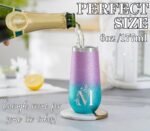 Onebttl Personalized Champagne Tumbler for Women, 6 oz Champagne Flute Insulated Tumbler for Birthday and Christmas - W - Image 4
