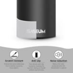 SASEUM Sport Water Bottle 22oz Stainless Steel Double Wall Vacuum Thermal Mug with Leak Proof Spout Lids, Wide Mouth Metal Insulated Water Jug for Gym and Travel（Black） - Image 6