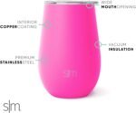 Simple Modern Wine Tumbler with Lid | Cute Stemless Glass Cup with Press-In Lid | Insulated Stainless Steel Coffee Mug | Gifts for Women Men Him Her | Spirit Collection | 12oz | Raspberry Vibes - Image 3