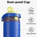 ENCOOL Leakproof Insulated Water Bottle with Straw Dual-Sip Water Bottle Bag-Safe Design for Work, Commute & Gym – Keeps Drinks Cold All Day, 32 oz, Electric Blue - Image 3