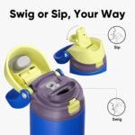 ENCOOL Leakproof Insulated Water Bottle with Straw Dual-Sip Water Bottle Bag-Safe Design for Work, Commute & Gym – Keeps Drinks Cold All Day, 32 oz, Electric Blue - Image 5