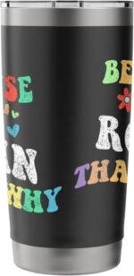 Retro Groovy Because Im Robin Thats Why Funny Custom Name Stainless Steel Insulated Tumbler - Image 3
