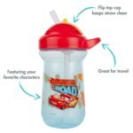 The First Years Disney/Pixar Cars Toddler Straw Cup - Spill Proof Flip Top Toddler Sippy Cups - 18 Months and Up - 10 Oz - Image 3