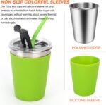 Kids Cups with Lids and Straws, 12oz Kids Tumblers with Straws and Lids Spill Proof Cups for Kid Stainless Steel Sippy Cup for School, Outdoor, 5 Pack - Image 3