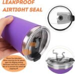 Kids Cups with Lids and Straws, 12oz Kids Tumblers with Straws and Lids Spill Proof Cups for Kid Stainless Steel Sippy Cup for School, Outdoor, 5 Pack - Image 5