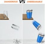 Kids Cups with Lids and Straws, 12oz Kids Tumblers with Straws and Lids Spill Proof Cups for Kid Stainless Steel Sippy Cup for School, Outdoor, 5 Pack - Image 8