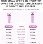 50 oz Insulated Tumbler, Double Wall Vacuum Stainless Steel Cup with Handle and Spout Lid, For Cold/Hot Drinks, Coffee Travel Mug for Car Holder/Home/Office/Party/Camping (Lilac-1 Pack) - Image 7