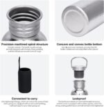 Boundless Voyage Titanium Water Bottle with Lid Wide Mouth Leak-Proof Reusable Sport Drinking Bottle for Camping Hiking Picnic Climbing Running Tea Coffee (750ml-glossy) - Image 8