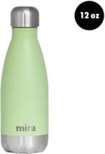 MIRA 12 oz Insulated Water Bottle - Slim Stainless Steel Cola Shape Thermo - Double Wall Hot & Cold Flask (24Hr Cold/12Hr Hot) - Cactus Green - Image 3