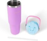 40 oz Insulated Stainless Steel Bottle with 2-in-1 Straw and Spout Lid, Water Bottle with Carry Handle Keep Cold 24H, Leak-Proof, Fits in Car Cup Holder, Travel, and School（Purple） - Image 4
