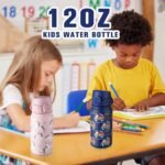 GOPPUS 12 oz Kids Water Bottle - Stainless Steel Insulated Water Bottle, BPA Free, Odorless, Durable and Reusable for School, Sports and Outdoor Activities(Blue fire truck) - Image 3