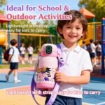 Kids Fingerprint-Lock Insulated Water Bottle – 470ml/19oz, BPA-Free 316 Stainless Steel, Smart Fingerprint Unlock, Leak-Proof Straw Lid, 12–24Hr Hot/Cold, Long-Lasting Battery for School - Image 4