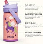 CamelBak Thrive Flip Straw Kids Bite Valve Stainless Steel Water Bottle Magic Unicorns, 12oz - Image 4