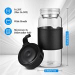 Small Glass Shaker Bottle, 4 Pack 16oz BPA Free Odorless Shaker Bottle with 304SS Mixing Ball and Removable Cleaning Brush for Fitness & Protein Shakes(Black-4Pack) - Image 4