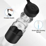 Small Glass Shaker Bottle, 4 Pack 16oz BPA Free Odorless Shaker Bottle with 304SS Mixing Ball and Removable Cleaning Brush for Fitness & Protein Shakes(Black-4Pack) - Image 5