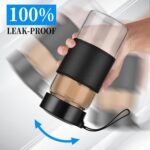 Small Glass Shaker Bottle, 4 Pack 16oz BPA Free Odorless Shaker Bottle with 304SS Mixing Ball and Removable Cleaning Brush for Fitness & Protein Shakes(Black-4Pack) - Image 6