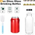 8 Pack 8 oz Glass Juice Bottles with Lids & Labels, Reusable Travel Juice Storage Containers, Clear Glass Drink Jars for Juicing, Water, Ginger, Wellness Shots - Leakproof, Dishwasher Safe - Image 4